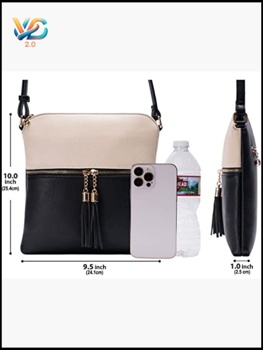 Lightweight Medium Crossbody Purse with Tassel for Daily Use & Travel - Picture 6 of 7